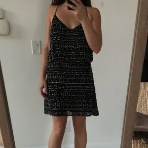 Yum Kim silver beaded cocktail dress sz S